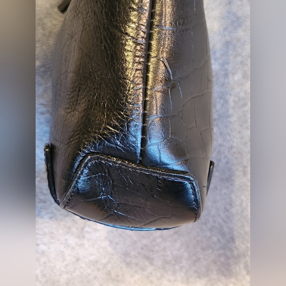 Kate Spade Croc Embossed Leather Shoulder Bag Green Lining EUC - Picture 8 of 16